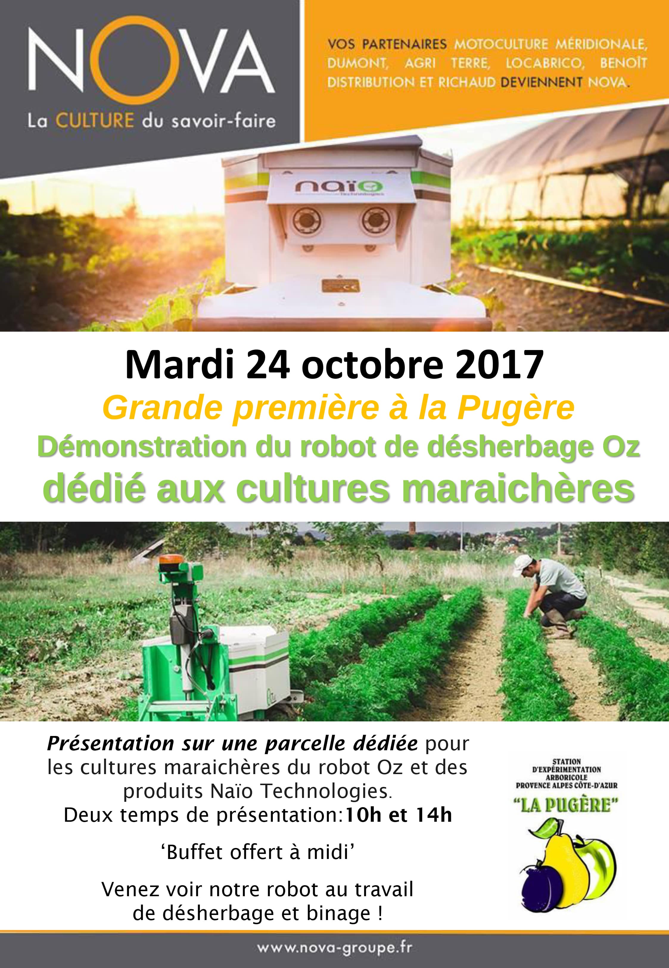 invitation à la démonstration du robot OZ NAIO TECHNOLOGIES 0 LA PUGERE le 24 Octobre 2017