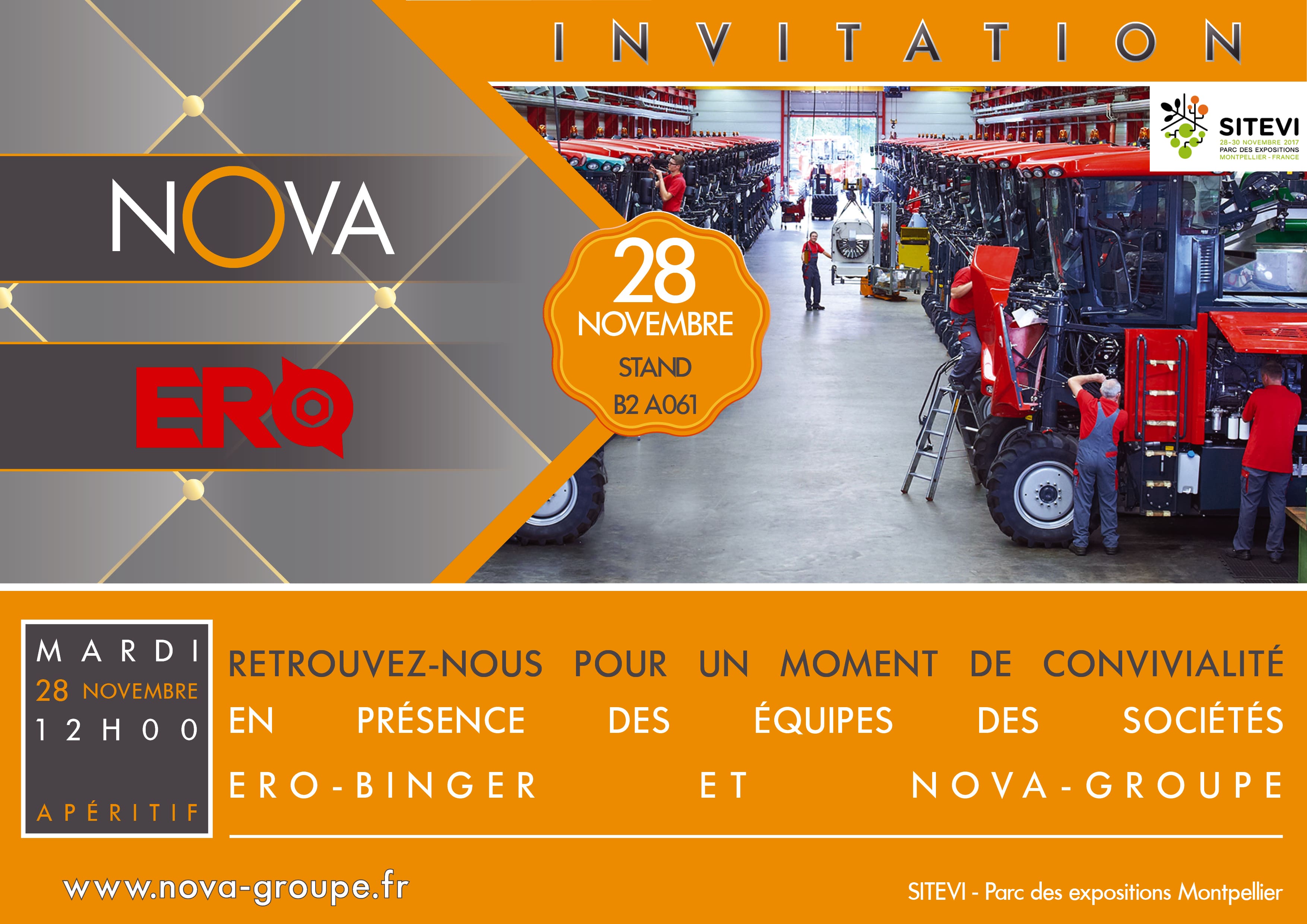 Invitation ERO machine à vendanger sitevi 2017 28 novembre 12h00