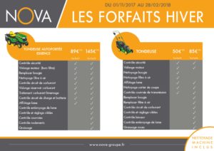 Tarif & prestations des Forfaits hiver révision tondeuse et autoportée 