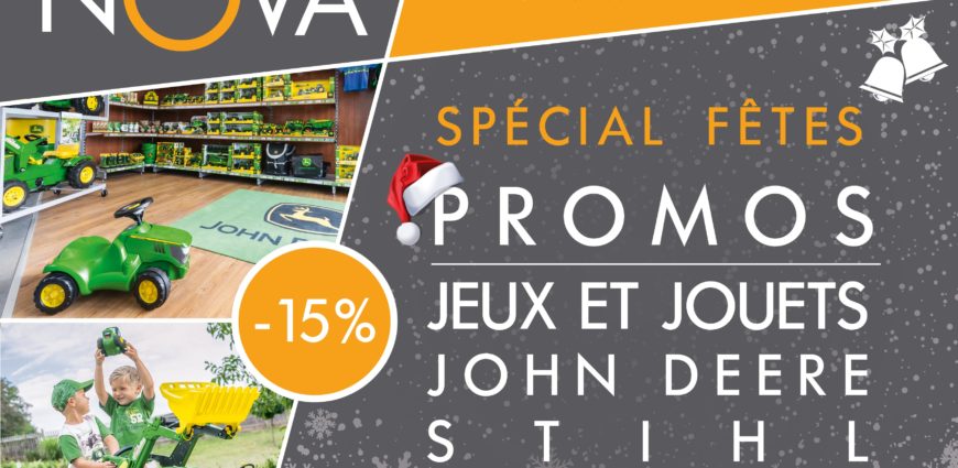 -15% de remise sur les jeux et jouets john deere et stihl chez nova