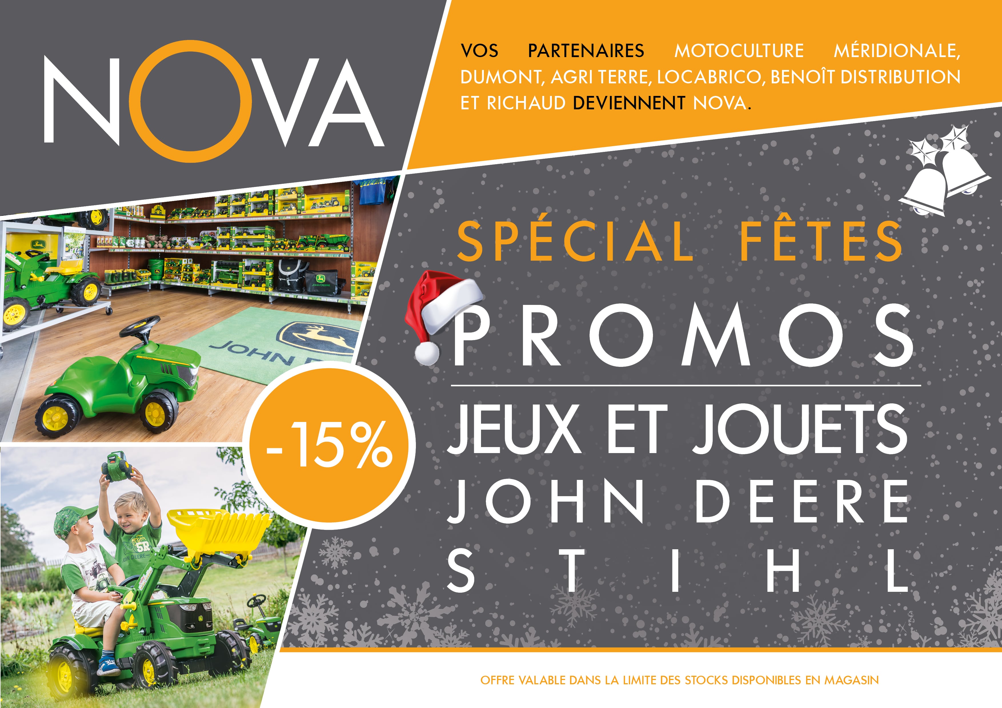 -15% de remise sur les jeux et jouets john deere et stihl chez nova