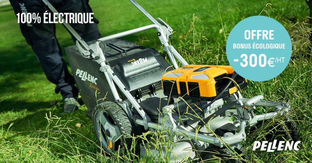 offre tondeuse pellenc 300€ de remise bonus ecologique 