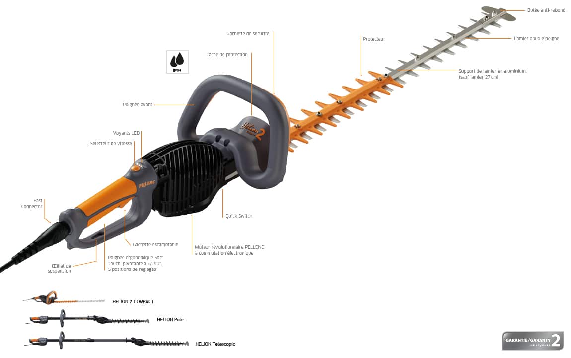 fiche technique tailel haie pellenc helion