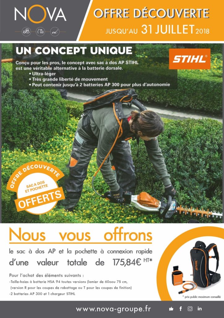 offre taile haie stihl 31 07 2018 chez NOVA PACA