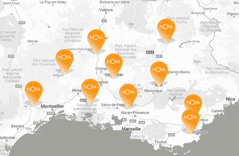 cartes de nos agences en région paca nova groupe