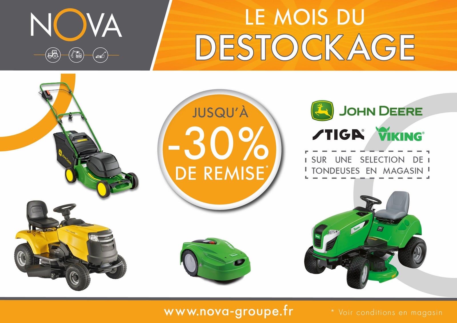 Déstockage tondeuses chez NOVA !