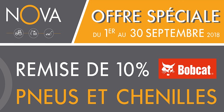 Promotion Offre Du Mois BOBCAT -10% sur les Pneus et Chenilles