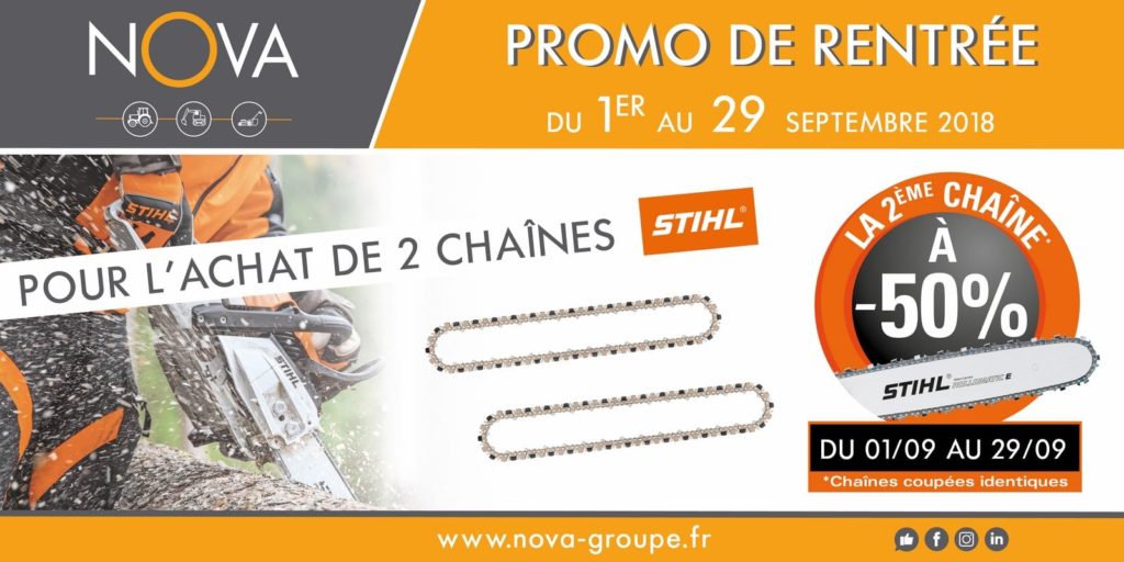 -50% de remise sur la 2eme chaine tronconneuse