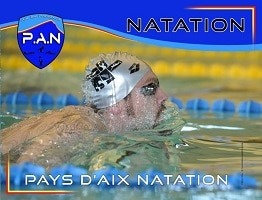 affiche paysage course natation