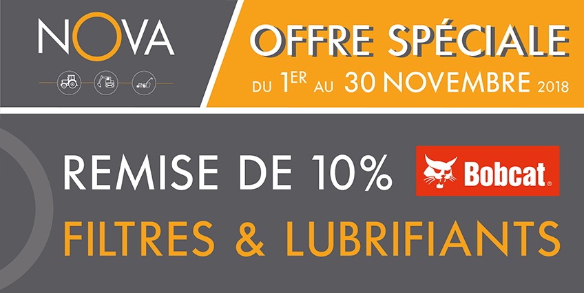 Promotion Offre Du Mois BOBCAT -10% sur les Filtres et Lubrifiants