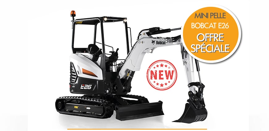 offre spéciale prix mini pelle neuve bobcat R series E26 PELLE COMPACTE OFFRE SPECIALE PROMOTION NOVA