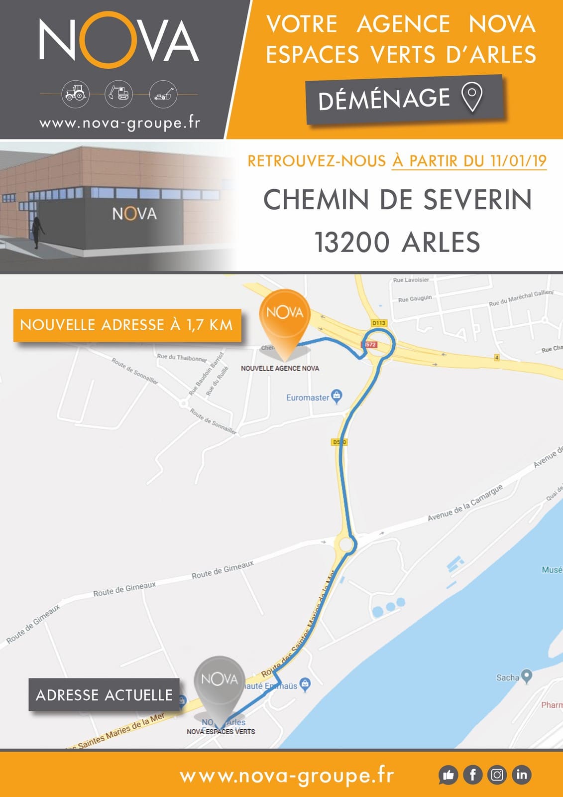 ARLES plan demenagement agence espaces verts à partir du 11 janvier 2019