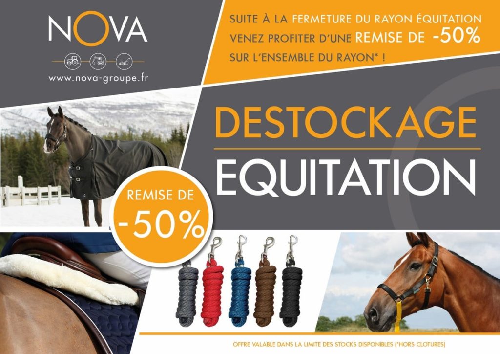 destockage equitation -50% sur le rayon équitation chez nova