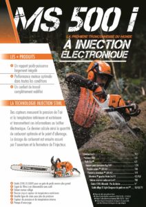 Fiche produit tronçonneuse STIHL MS 500i à injection électronique en exclusivite chez NOVA en région PACA