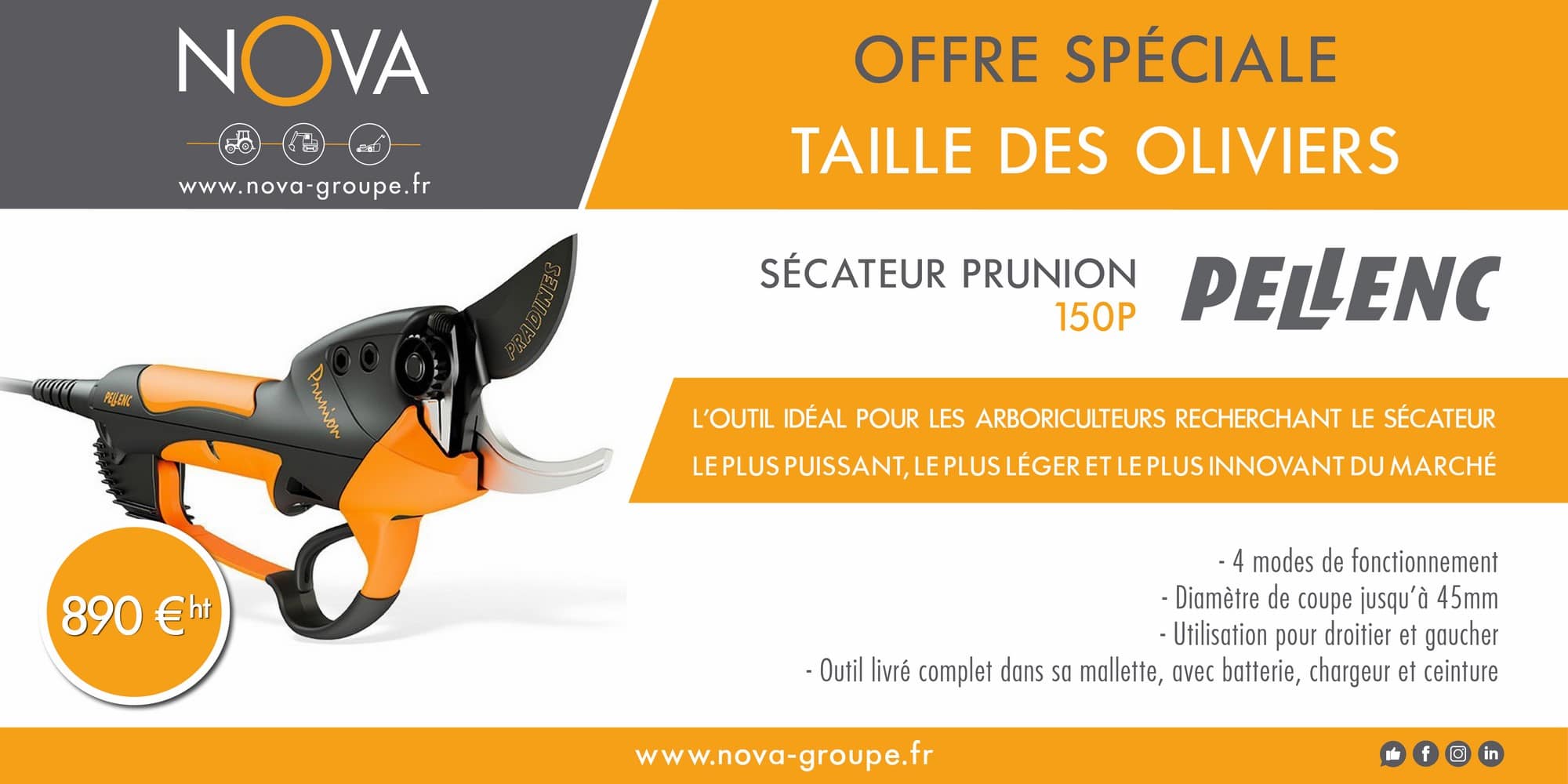 secateur PELLENC 150P 2019 offre promo(NOVA)