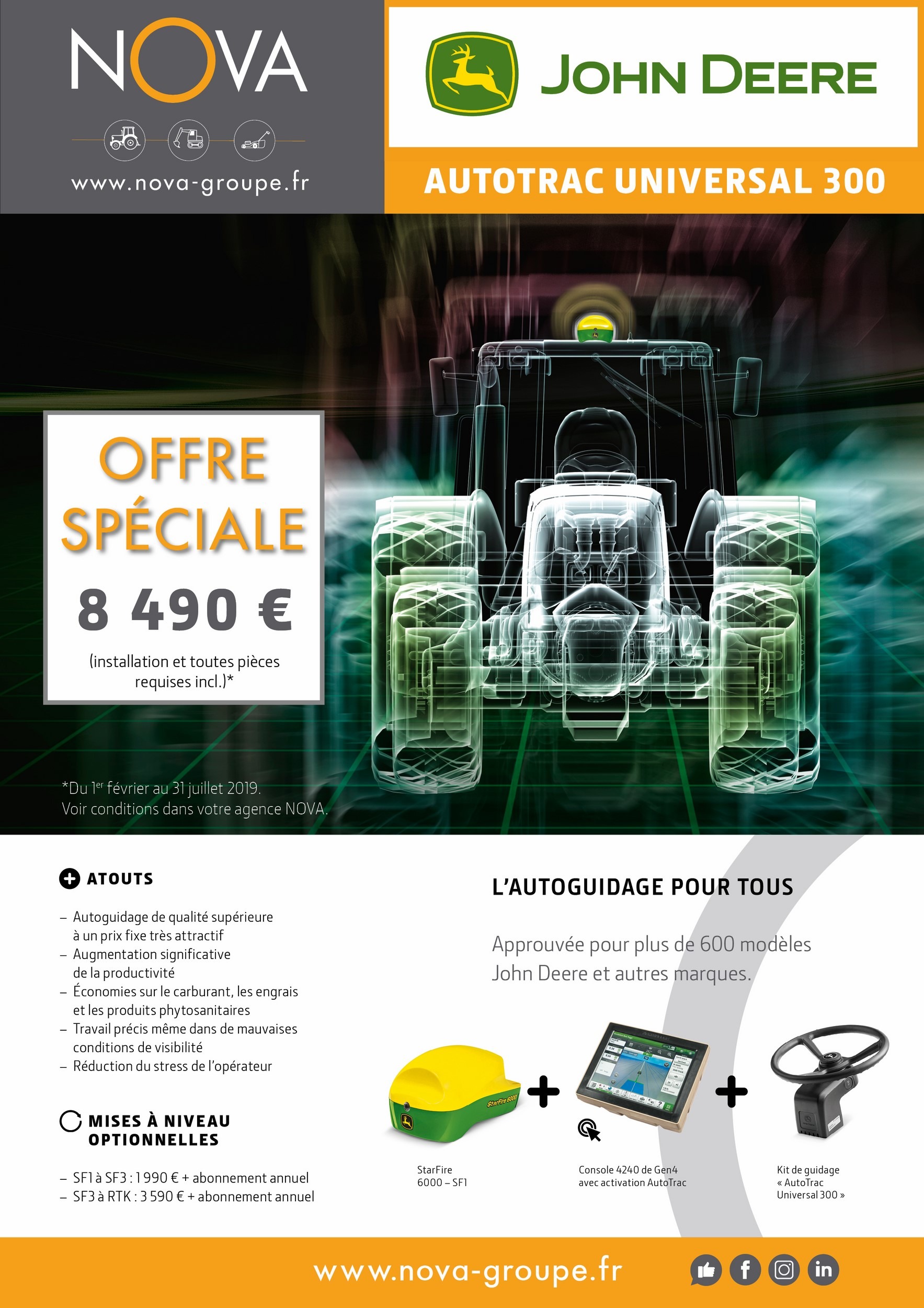 OFFRE ATU 2019 JD NOVA AUTOGUIDAGE COMPATIBLE TOUTES MARQUES