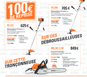 offre de reprise tronconneuse debroussailleuse stihl 