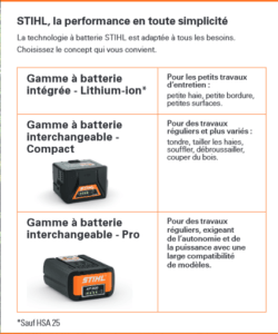 gamme outils batterie jardin stihl