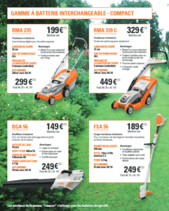 gamme outils jardin a batterie stihl sans filsouffleur tondeuse gazon rotofil dans vos agenes nova en region paca. Promotion.p