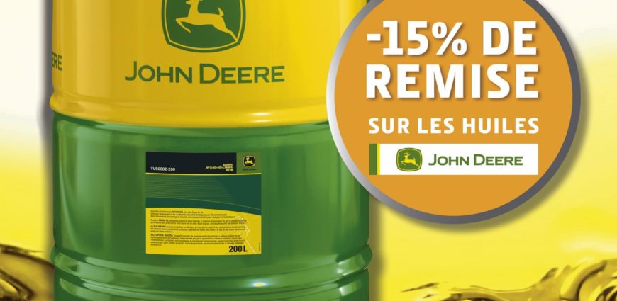 JD HUILE PROMO AVRIL 2019 (NOVA) remise 15% sur huile JD HYGARD 20L 55L 209L PLUS 50 II 20L 55L 209L