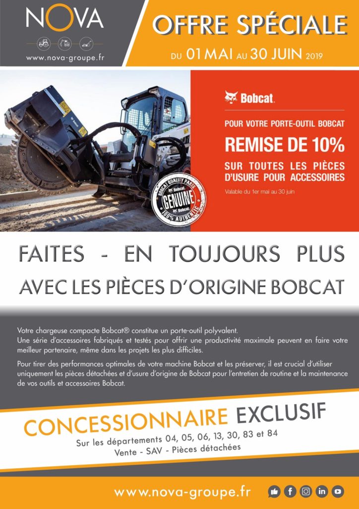 promotion pieces usures bobcat mai juin 2019