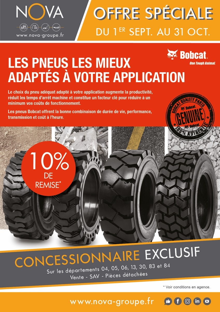 Promotion Offre Du Mois BOBCAT -10% sur les Pneus.