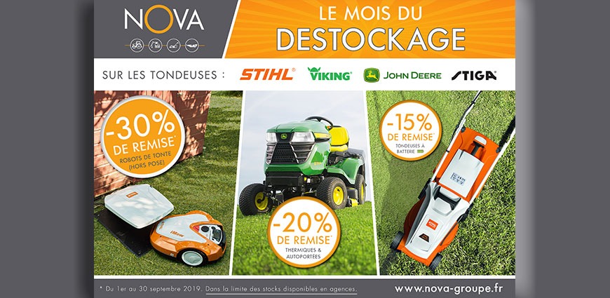 Déstockage tondeuses de rentrée chez NOVA !