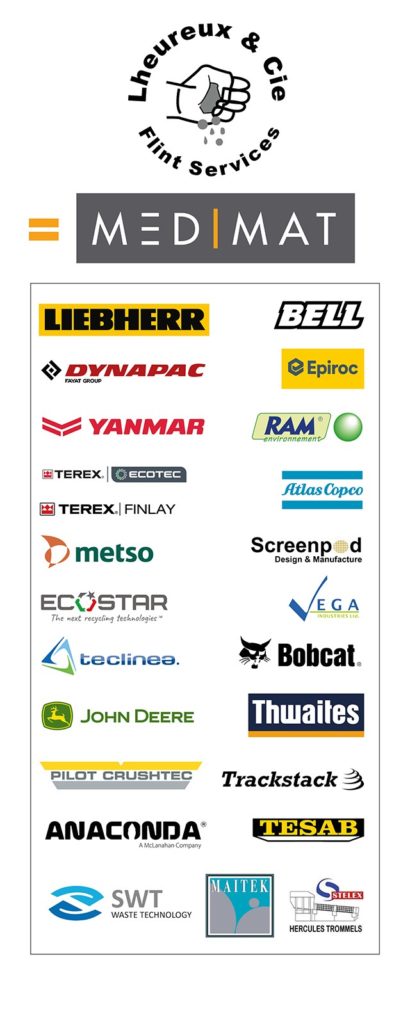 MARQUES LHEUREUX MEDIMAT 2019 liebherr, bell, dynapac, epiroc, yanmar, ram, terex, metso, screenpod, ecostar, vega, teclinea, atlas copco, jhn deere, thwaites, bobcat, pilot crushed, tesab, maitek stelex hercules trommels vente location dans toute la france