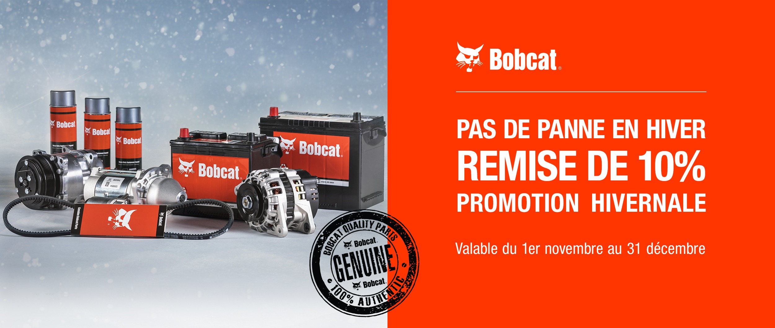 Promotion Novembre – Décembre BOBCAT -10% sur votre équipement hivernal.
