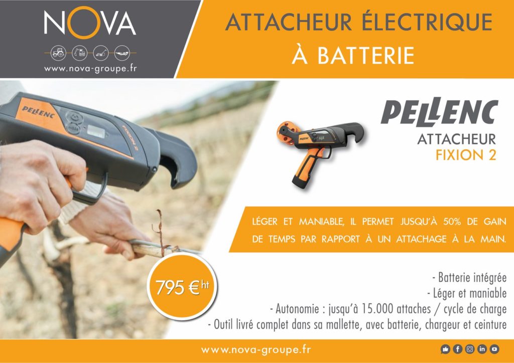 PELLENC FIXION 2 attacheur electrique fruitiers sarments de vignes chez nova paca