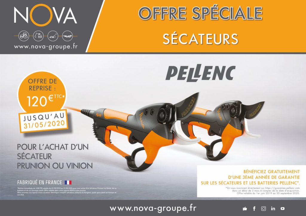 offre pellenc pack taille vignes offre de reprise 120 euros chez Nova PAACA