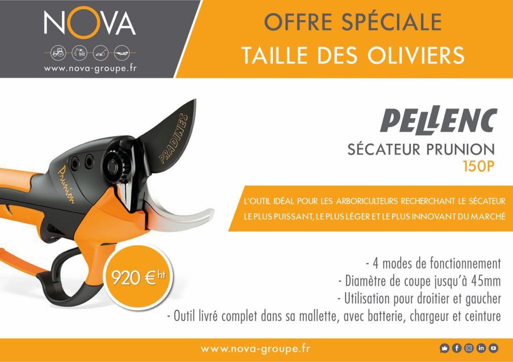 secateur PELLENC 150P taille fruitiers oliviers vignes