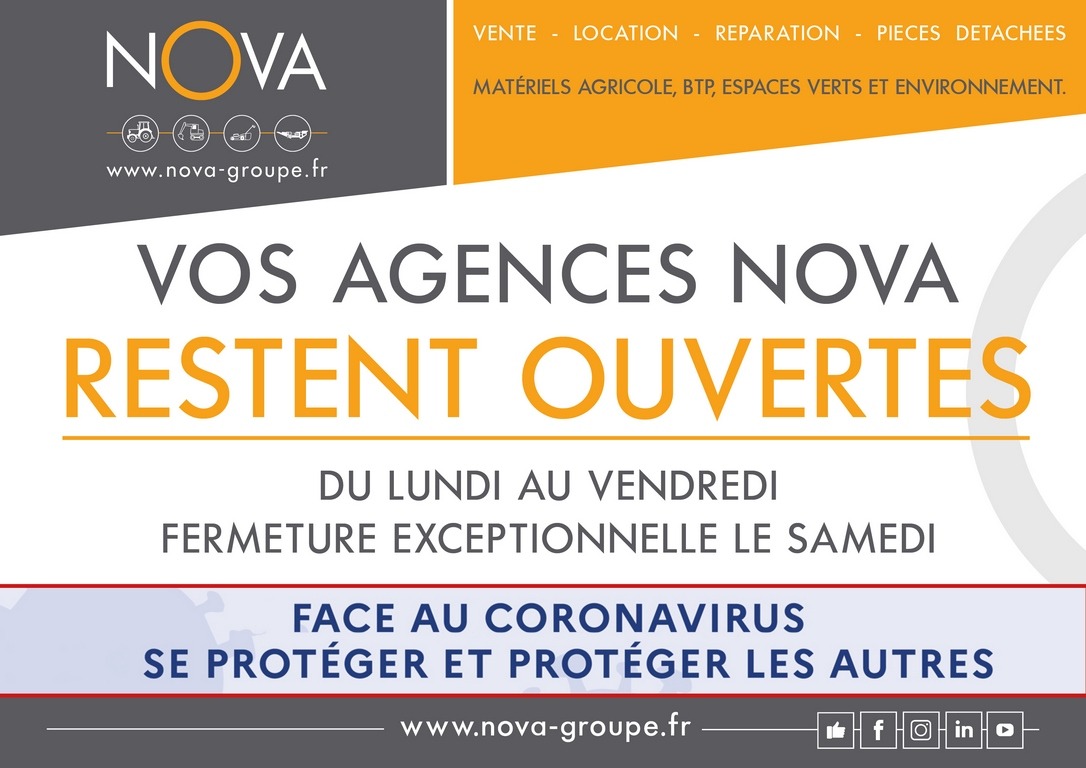 INFORMATION CLIENT COVID19 / VOS AGENCES NOVA RESTENT OUVERTES