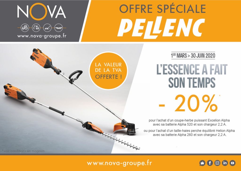 PELLENC OFFRES Printemps 2020 20% de remise soit tva offerte pour lachat dun pack alpha