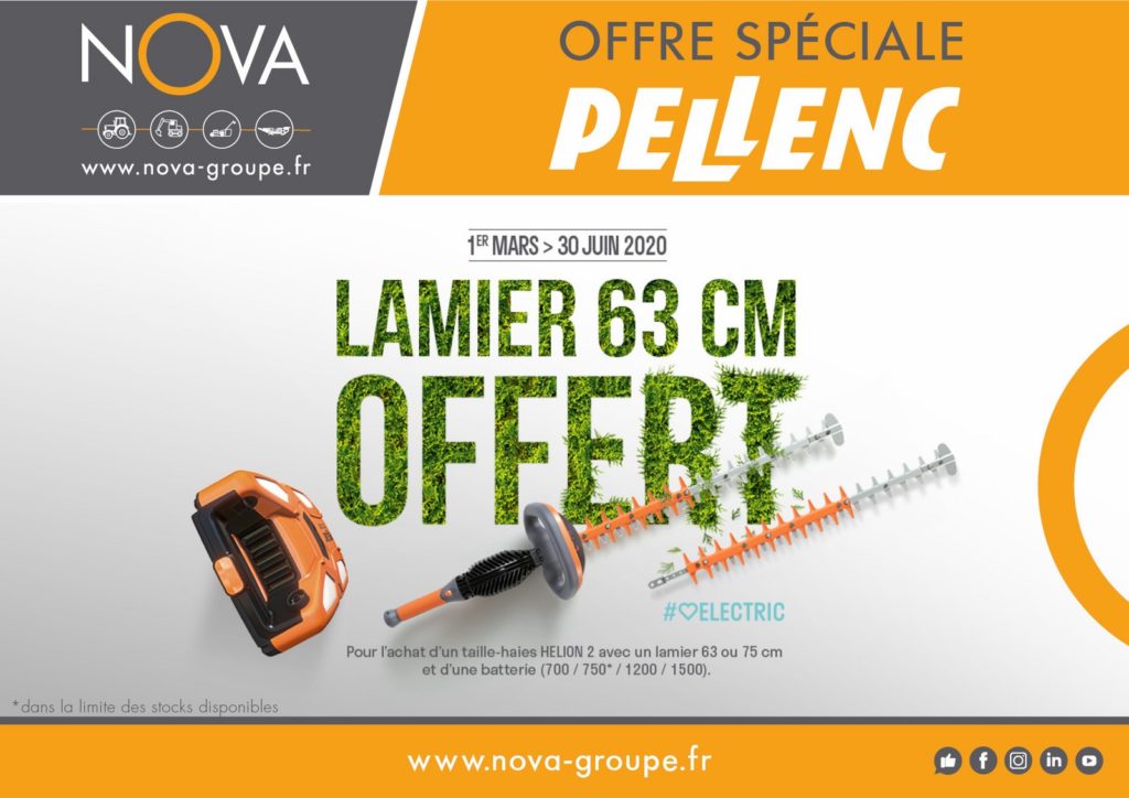 PELLENC OFFRES Printemps 2020 lamier 63 cm offert pour lachat dun taille haies helion 2