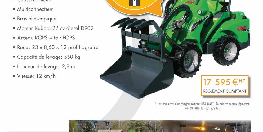 OFFRE SPECIALE CHARGEUR COMPACT AVANT TECNO 423 NOVA PACA 2020
