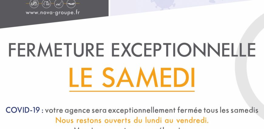 fermeture des agences nova le samedi novembre 2020 (website)