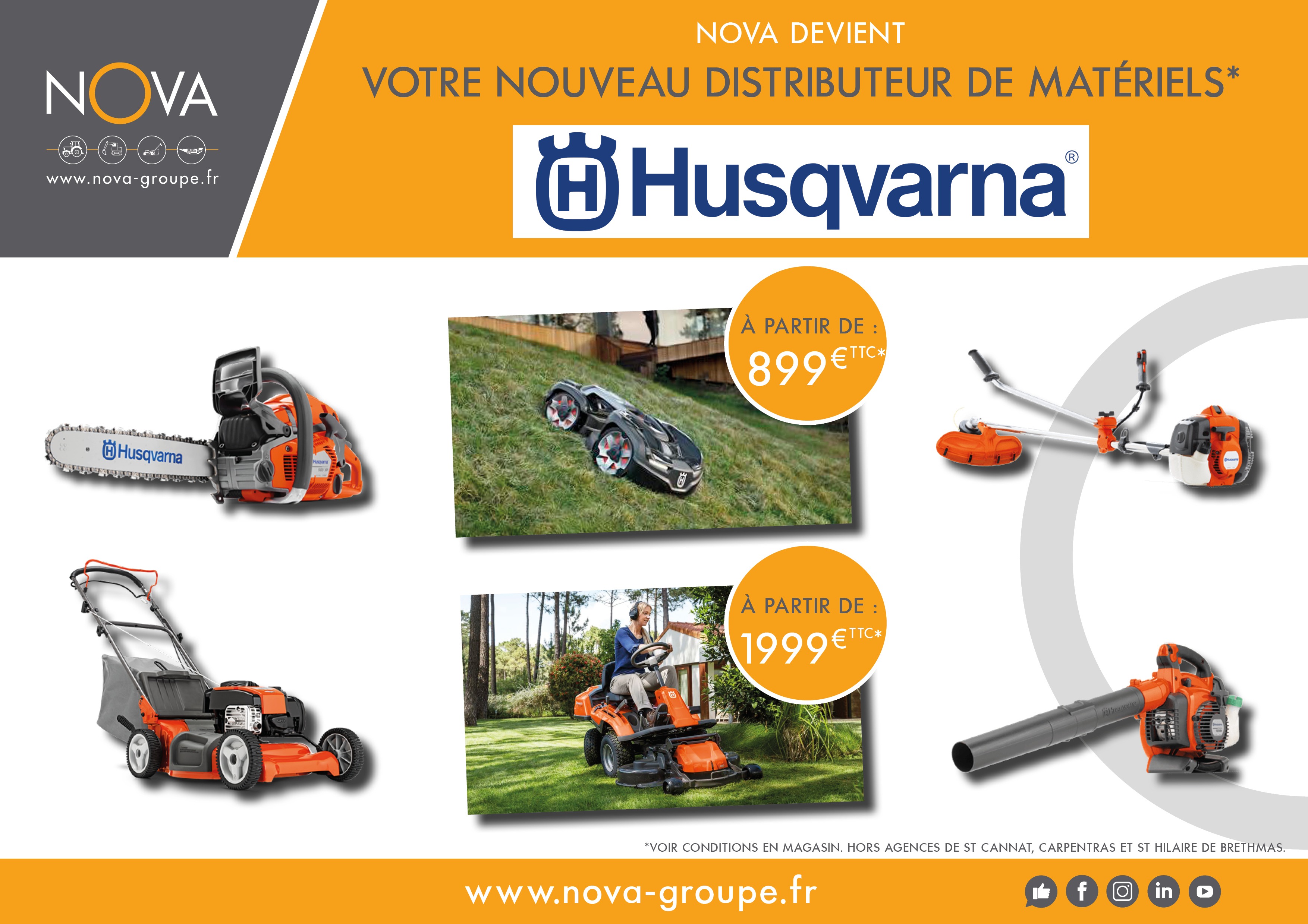 Nova devient votre nouveau distributeur HUSQVARNA !