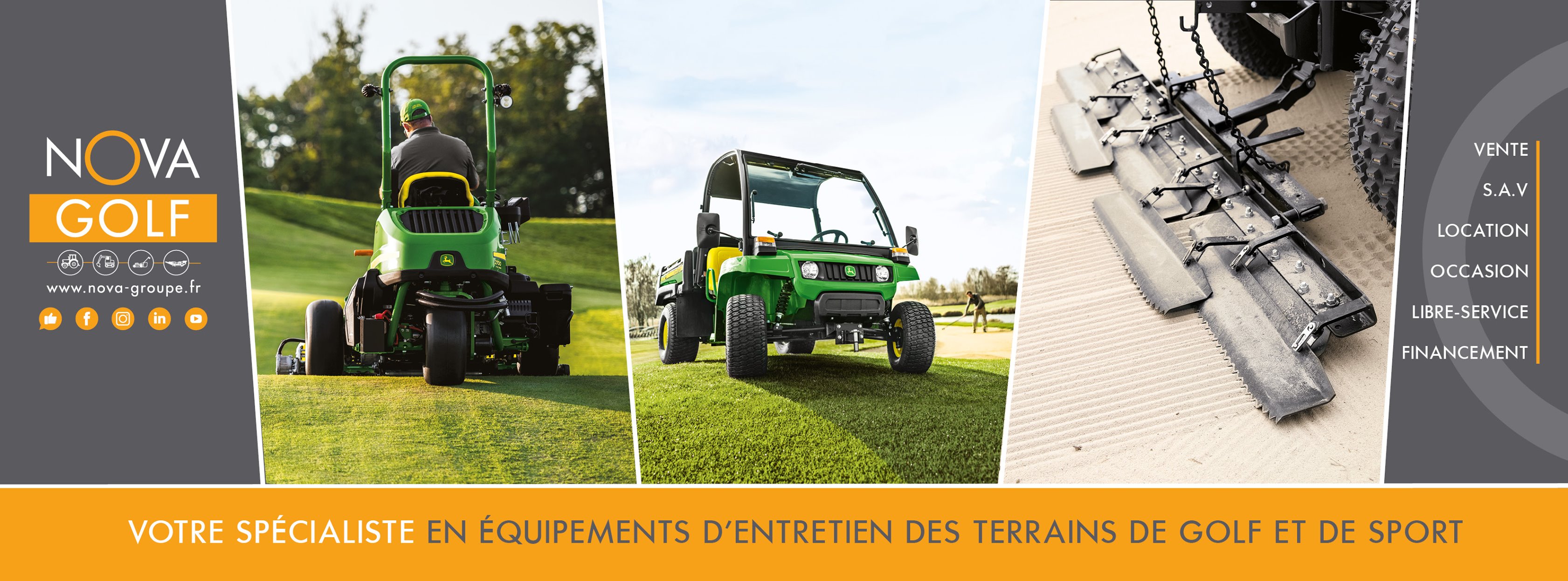 Nova devient votre concessionnaire exclusif golf JOHN DEERE