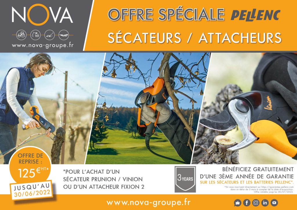 reprise secateurs + 3 ans de garantie PELLENC