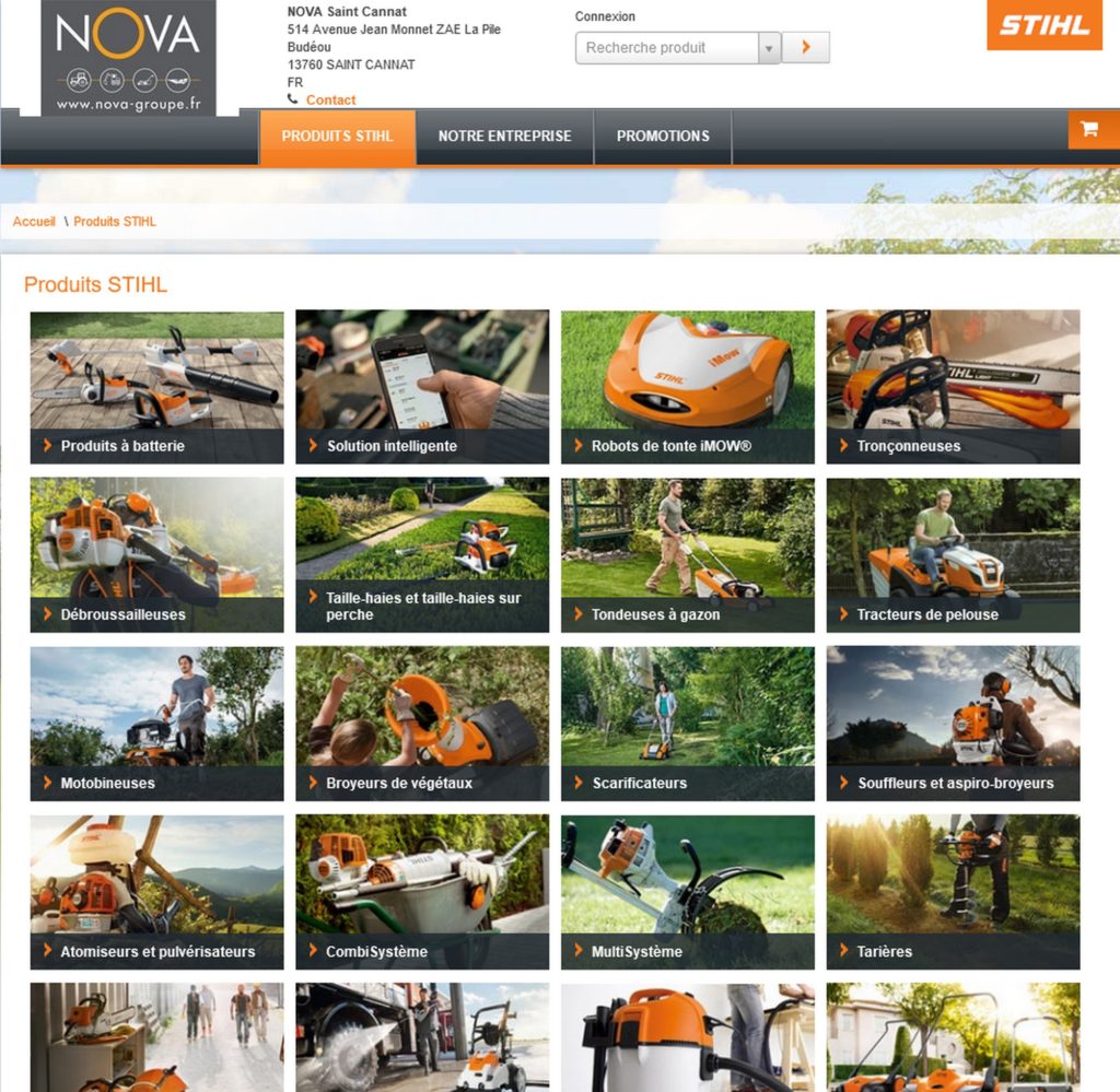 stihl online revendeur site click and collect Nova Groupe