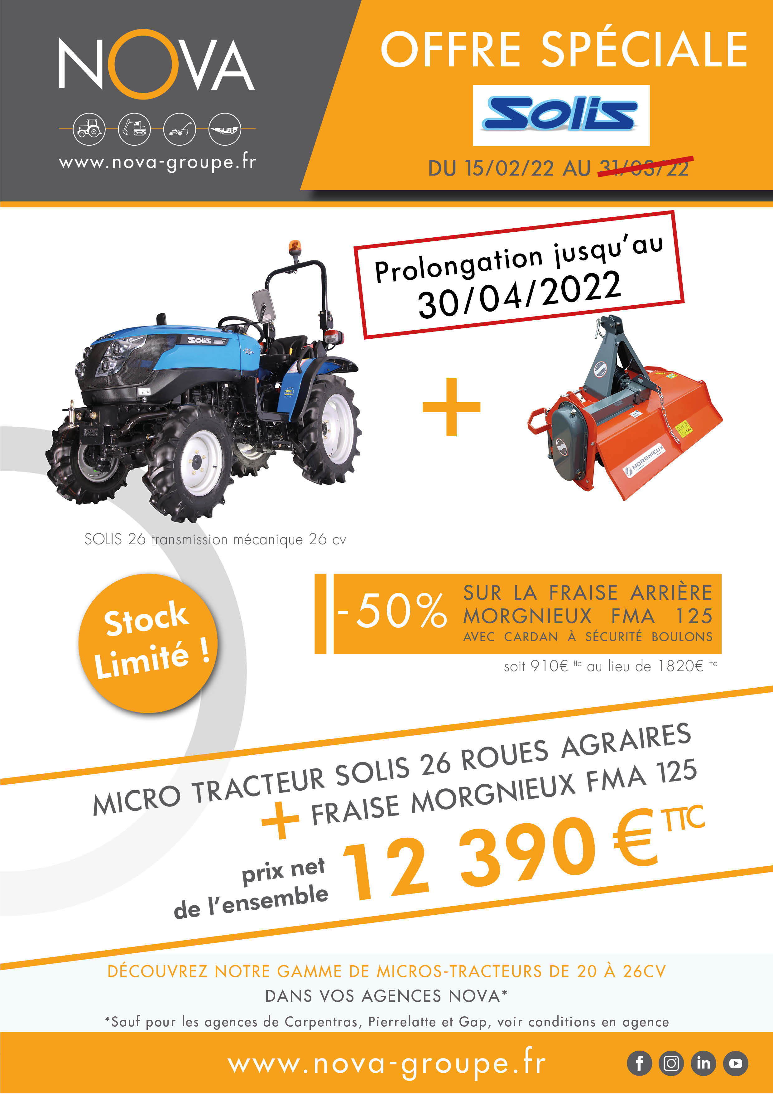 Offre exclusive micros tracteurs SOLIS outils MORGNIEUX