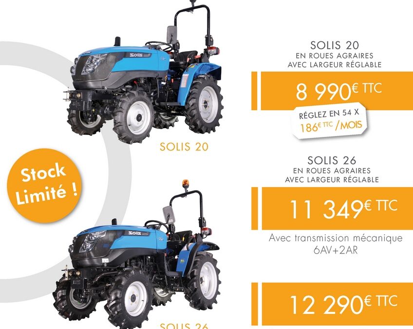 Offre Spéciale sur les micros tracteurs SOLIS et outils MORGNIEUX