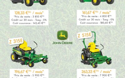 Offre de financement John Deere – Sofinco : 30 mois de crédit gratuit !*