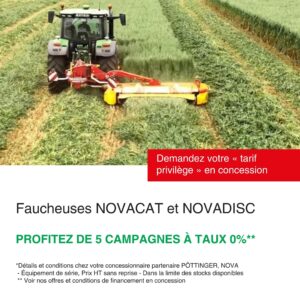 Profitez de votre tarif privilège faucheuses NOVACAT et NOVADISC