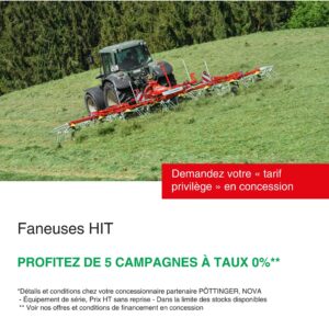 Profitez de votre tarif privilège sur les faneuses HIT