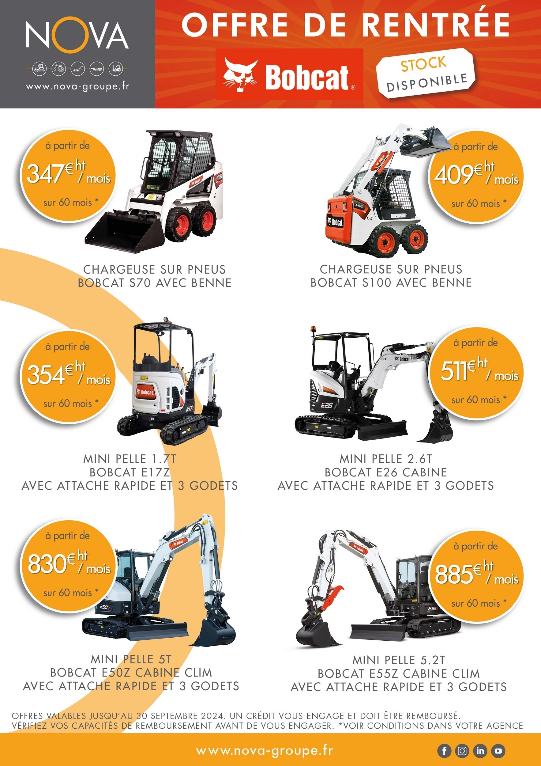 offre de rentrée bobcat sept loyer (NOVA)