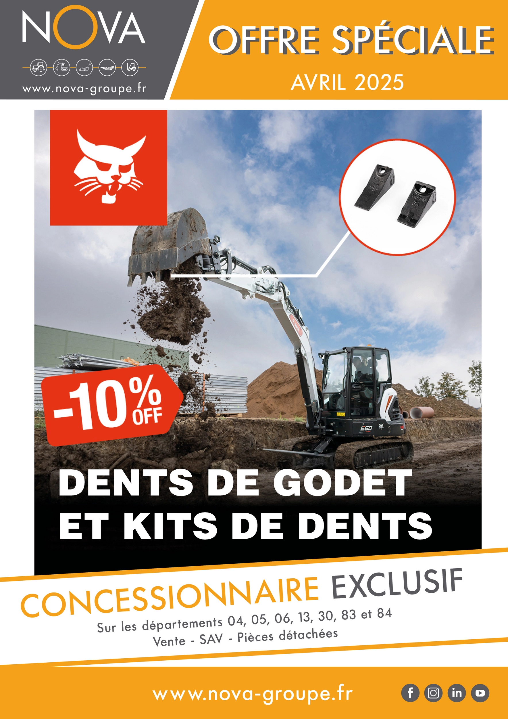 avril bobcat dents godets kits dents