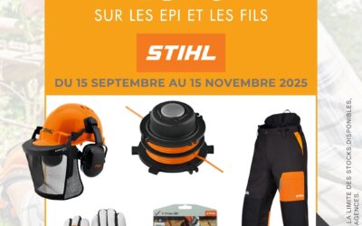 𝟏𝟓% 𝐝𝐞 𝐫𝐞𝐦𝐢𝐬𝐞 sur les EPI et les fils STIHL
