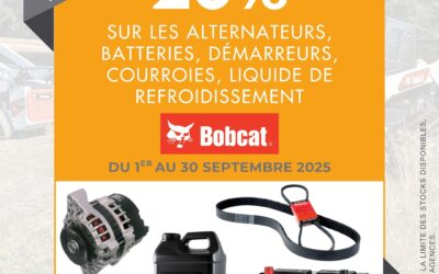 𝟐𝟎% 𝐝𝐞 𝐫𝐞𝐦𝐢𝐬𝐞 sur les pièces d’origine BOBCAT